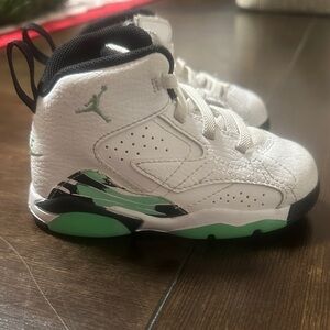 Jordan Kids White and Mint Sneakers